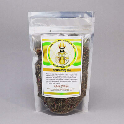 Ayurvedic air balancing loose leaf tea. Made in the USA, by ayurveda-herbs.com. 100 grams. For balancing Vata Dosha