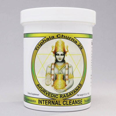 Ayurvedic Internal cleanse triphala churna. Packaged in the USA, by ayurveda-herbs.com. 150 grams. For all Doshas. 