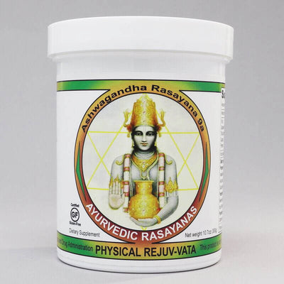 Ayurvedic dietary supplement physical rejuvenate vata, made in the USA, by ayurveda-herbs.com. 300 gram jar. For vata dosha.