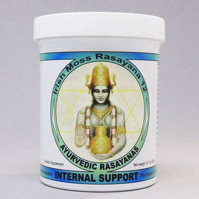 Ayurvedic dietary supplement called internal support Irish moss rasayana. Made in the USA , by ayurveda-herbs.com, 300 gram jar. For Pitta dosha.