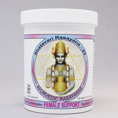 Female Support Shatavari Rasayana is for the female reproductive system, balances hormones, PMS and is for all body types in Ayurveda.