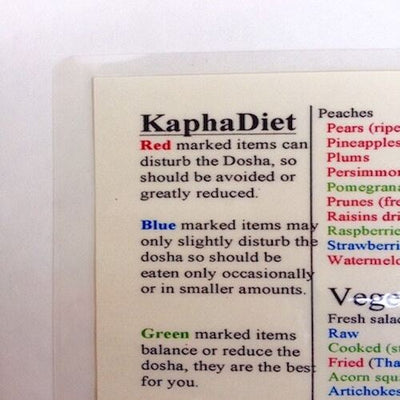 Learn to balance kapha body type with a food chart