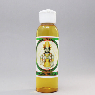 Narayana massage oil for abhyanga ayurvedic massage is Infused sesame Oil, ayurvedic herbal extracts and essential oils for circulation, movement, tendons, tissue, nerves, and lymphatics. Ayurvedic medicine store online.